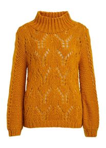 Object, Damen Woll Strickpullover, Senf