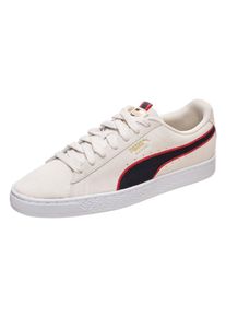Puma, Herren Sneaker 'Suede Classic Sport Stripes', Kitt / Rot / Schwarz