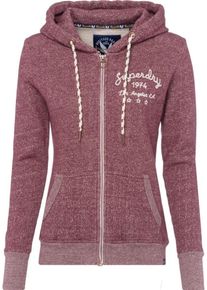 Superdry, Damen Sweatjacke 'RYLEE', Pastellrot / Wei&szlig;
