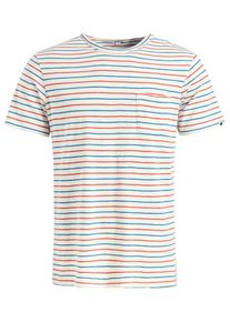 Khujo, Herren T-Shirt 'Alfons Stripes', Blau / Orange / Wei&szlig;
