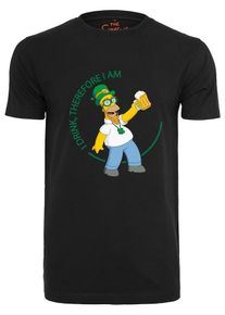 Mister Tee, Herren T-Shirt 'Simpsons Homer Drink', Hellblau / Gelb / Grün / Schwarz / Weiß