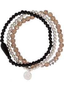 Sence Copenhagen, Damen Armband, Hellbraun / Schwarz / Silber