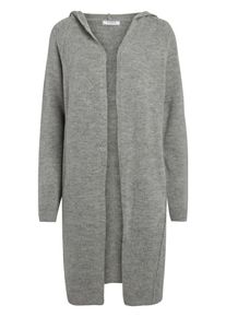 Pieces, Damen Lange Strickjacke, Hellgrau