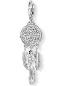 Thomas Sabo, Damen Charm-Einhänger 'Traumfänger Herzen, 1424-051-21', Silber / Weiß
