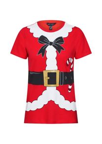 New Look, Damen Shirt 'XMAS SANTA DRESS UP TEE', Rot / Schwarz / Wei&szlig;
