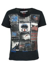 Trueprodigy, Herren T-Shirt 'Stars of America', Blau / Dunkelgrau / Rot / Schwarz / Weiß