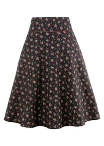 BERWIN & WOLFF BERWIN & WOLFF, Damen Trachtenrock mit Bludruck all-over, Mischfarben / Rot / Schwarz
