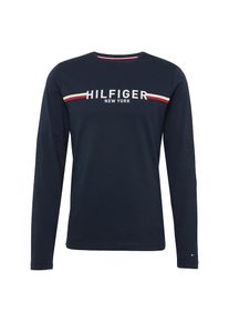 Tommy Hilfiger, Herren Langarmshirt 'STRIPED LOGO LONG SLEEVE TEE', Dunkelblau