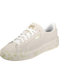Puma, Damen Sneaker Suede Platform Celebrate W mit Gold-Details, Beige / Gold
