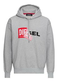 Diesel, Herren Sweatshirt 'S-ALBY', Graumeliert / Rot / Schwarz