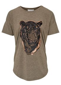 Heine, Damen Shirt, Gold / Oliv / Schwarz