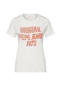 Pepe Jeans, Damen Shirt 'ELECTRA', Hellrot / Weiß