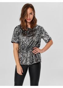 Selected Femme, Damen Bluse, Schwarz / Silber