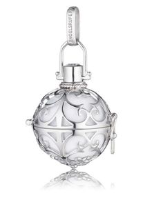 Engelsrufer, Damen Anhänger ohne Kette mit Klangkugel weiß 'ER-01', Silber / Weiß