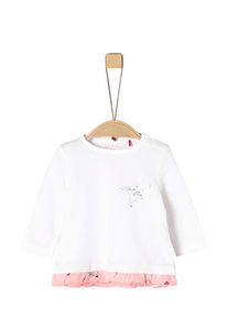 s.Oliver Junior, M&auml;dchen Langarmshirt, Rosa / Wei&szlig;
