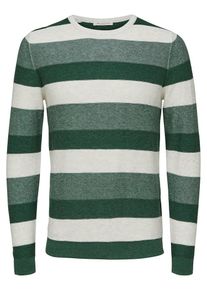 Selected Homme, Herren Strickpullover, Gr&uuml;n / Gr&uuml;nmeliert / Wollwei&szlig;