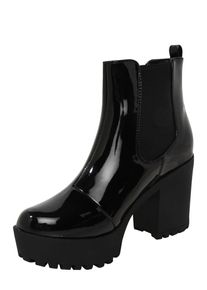 Even & Odd Even&odd, Damen Booties mit Lackoptik, Schwarz