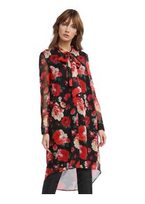 Apart, Damen Longbluse mit Multicolor-Print, Creme / Grün / Dunkelrot / Schwarz