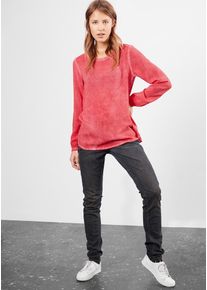 Q/S Designed By, Damen Gart Dye-Bluse, Pastellrot