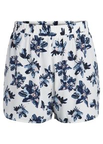 Pieces, Damen Print High Waist Shorts, Dunkelblau / Weiß