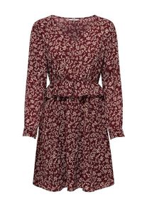 Only, Damen Kleid, Beige / Dunkelrot