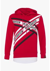 PLUS EIGHTEEN, Herren Kapuzenpullover, Rot