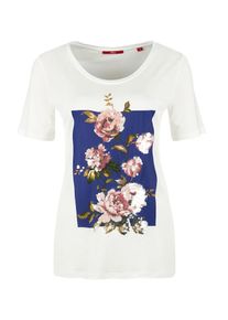s.Oliver RED LABEL, Damen Jerseyshirt mit Pailletten, Navy / Gr&uuml;n / Rosa / Wei&szlig;
