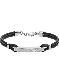 Emporio Armani, Herren armband, Schwarz / Silber