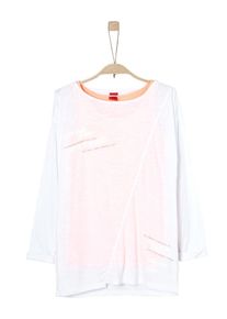 s.Oliver Junior, M&auml;dchen 2-in-1-Longsleeve, Koralle / Wei&szlig;