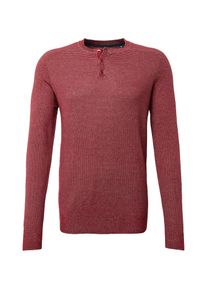 Tom Tailor, Herren Pullover, Rubinrot / Wei&szlig;