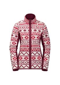 Jack Wolfskin, Damen Fleecejacke 'HAZELTON FLEX JACKET', Rot / Naturwei&szlig;