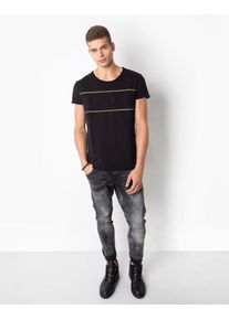 tigha, Herren Shirt 'Milo', Limone / Schwarz