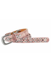 Heine, Damen Gürtel druchflochten, Rosé / Silber