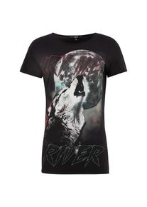 tigha, Herren T-Shirt 'The Moon and the Wolf MSN', Schwarz