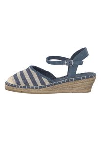 s.Oliver RED LABEL, Damen Keilsandaletten, Beige / Blau