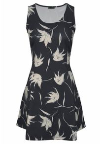 Lascana, Damen Scuba-Kleid, Beige / Schwarz