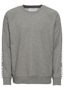 Calvin Klein Jeans, Herren Sweatshirt 'INSTIT SIDE STRIPE CREW NECK', Graumeliert