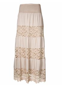 Heine, Damen Maxirock mit Spitze, Sand