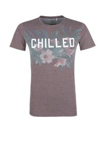 s.Oliver RED LABEL, Herren Jerseyshirt mit Frontprint, Türkis / Grau / Rosa