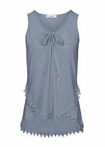 Heine, Damen Shirttop mit Stickerei, Blue Denim