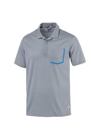 Puma, Herren Polo 'Faraday', Himmelblau / Graumeliert