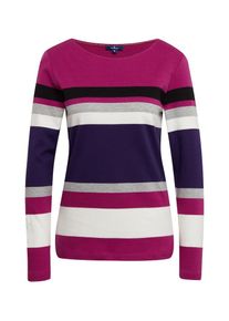 Tom Tailor, Damen T-Shirt, Graumeliert / Cyclam / Dunkellila / Schwarz / Weiß