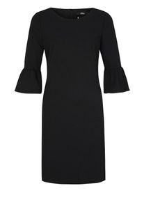 s.Oliver BLACK LABEL, Damen Crêpe-Kleid mit Volants, Schwarz