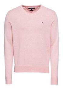 Tommy Hilfiger, Herren Pullover 'COTTON SILK V NECK', Rosa