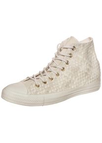 Converse, Damen High Sneaker "Chuck Taylor All Star Denim Woven", Beige / Weiß