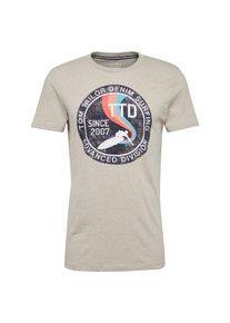 Tom Tailor Denim, Herren T-Shirt, Nachtblau / Hellblau / Graumeliert / Orange