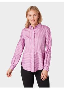 Tom Tailor, Damen Bluse, Dunkelpink / Weiß