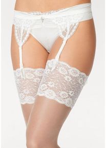 Lascana, Damen Hochzeits-Strapsstr&uuml;mpfe in 20DEN, Creme