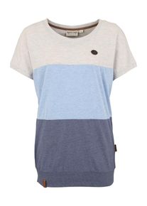 Naketano, Damen T-Shirt 'Meinen Rücken Schmücken', Taubenblau / Hellblau / Hellgrau