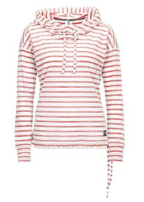 super.natural, Damen Kapuzenpullover 'Vacation Funnel Printed', Rot / Weiß